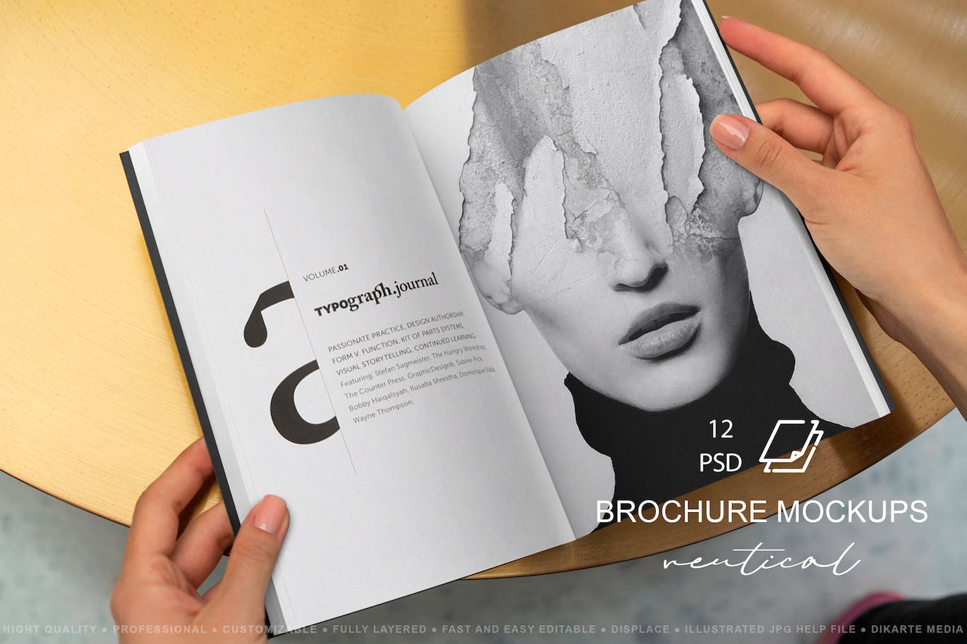 竖版宣传册杂志效果图样机 Vertical Brochure Mockups 样机素材 sucaiwan.com