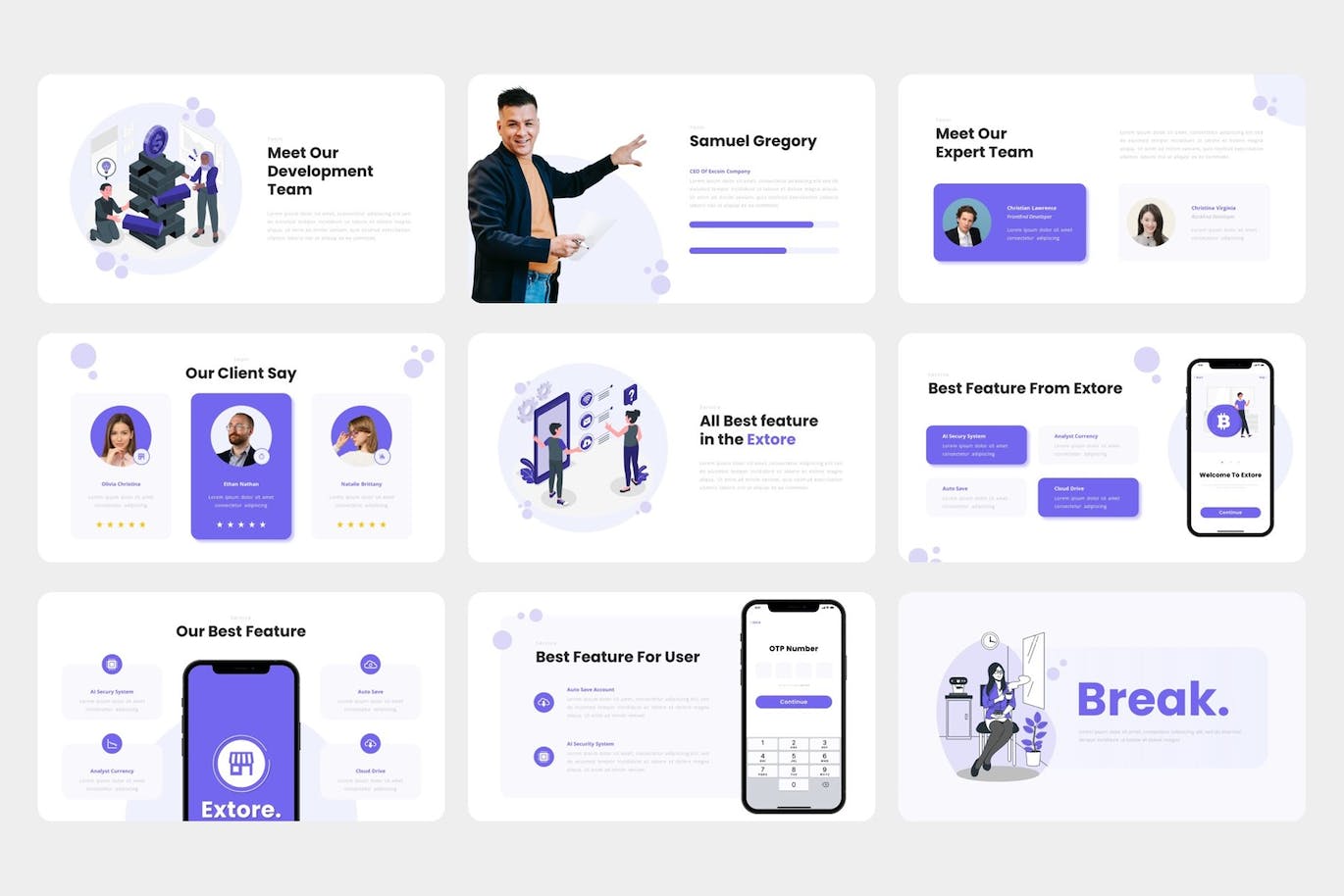 移动应用和SAAS推广Powerpoint模板下载 Extore – Mobile App & SAAS PowerPoint Template 幻灯图表 第4张-素材湾丨精选海外优质设计素材资源 移动应用和SAAS推广Powerpoint模板下载 Extore – Mobile App & SAAS PowerPoint Template 幻灯图表 sucaiwan.com