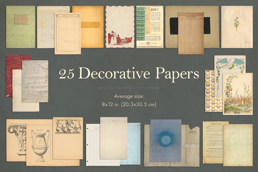 背景素材-165款复古风格纹理纸张及边框素材合集 图片素材 sucaiwan.com