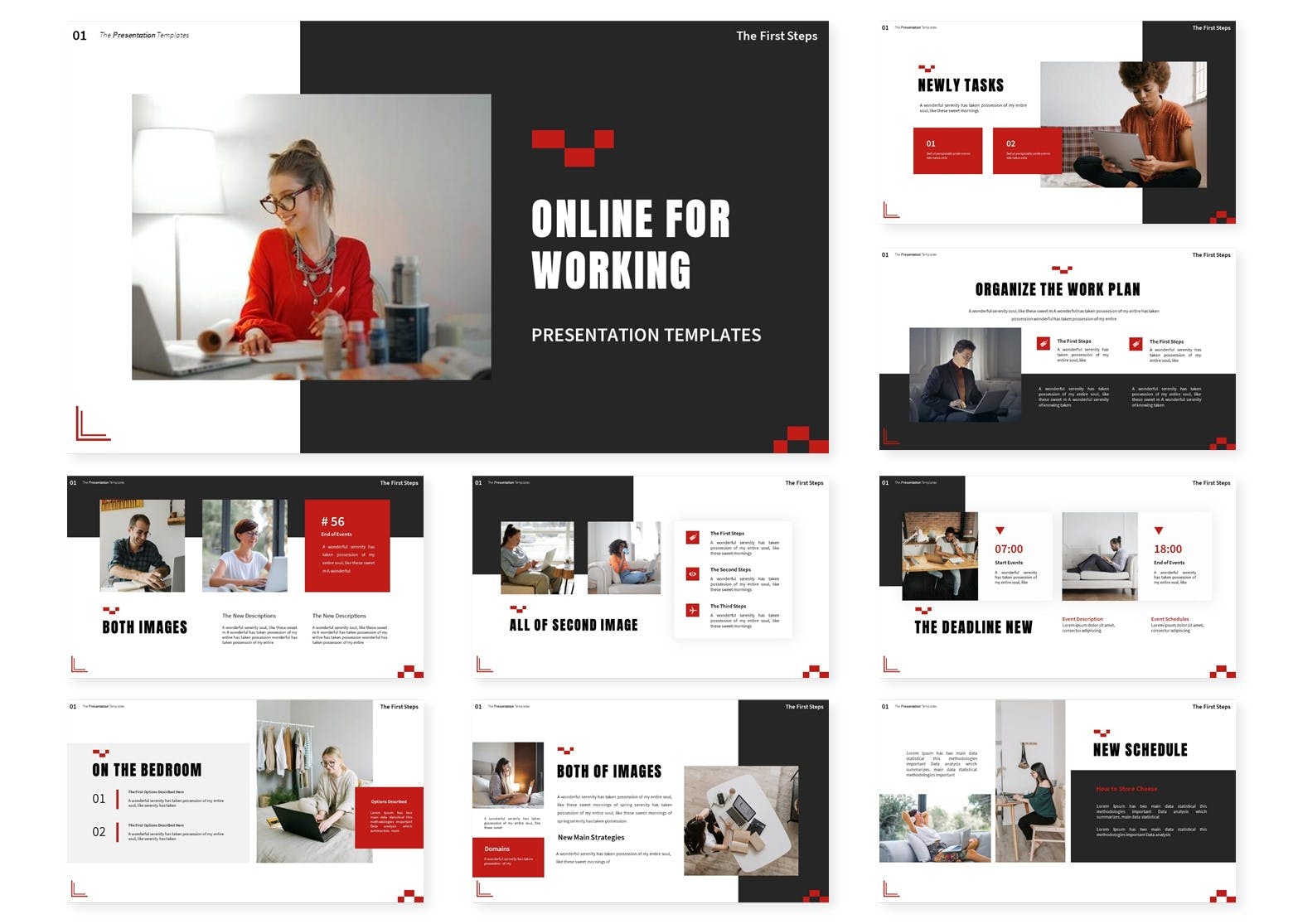 在线工作/办公PowerPoint演示文稿模板 Online for Working | Powerpoint Template 幻灯图表 sucaiwan.com