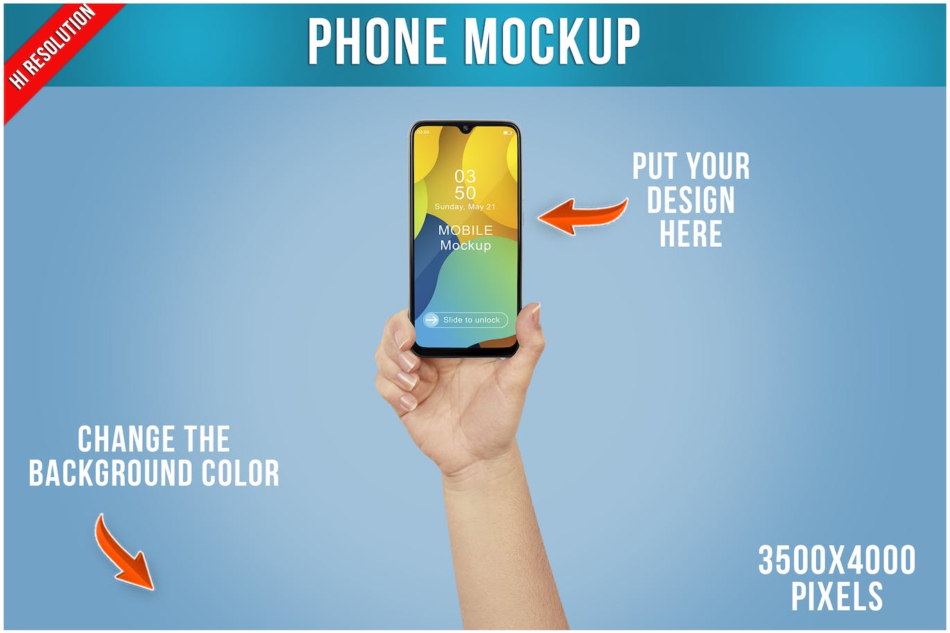 女性手持手机样机PSD模板 Phone Mockup in Woman Hand PSD 样机素材 sucaiwan.com