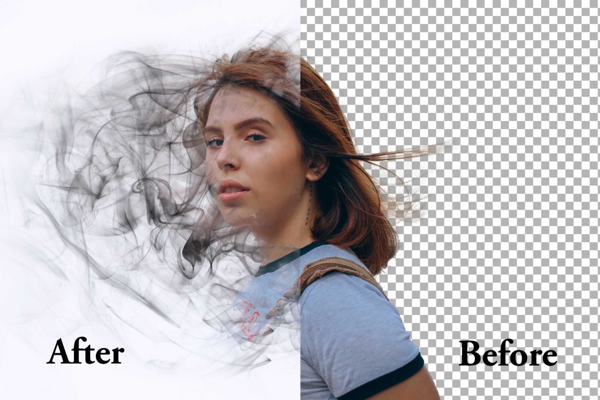 烟雾照片特效PS图层样式 Smoke Photo Effect 插件预设 sucaiwan.com