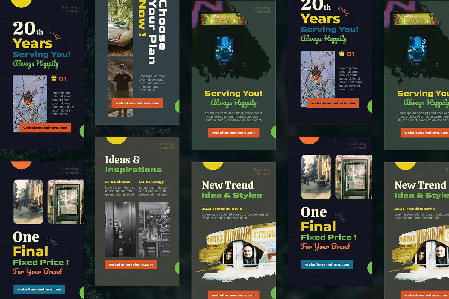 社交Pinterest帖子贴图模板 Bubbly Years | Pinterest Post Template APP UI sucaiwan.com