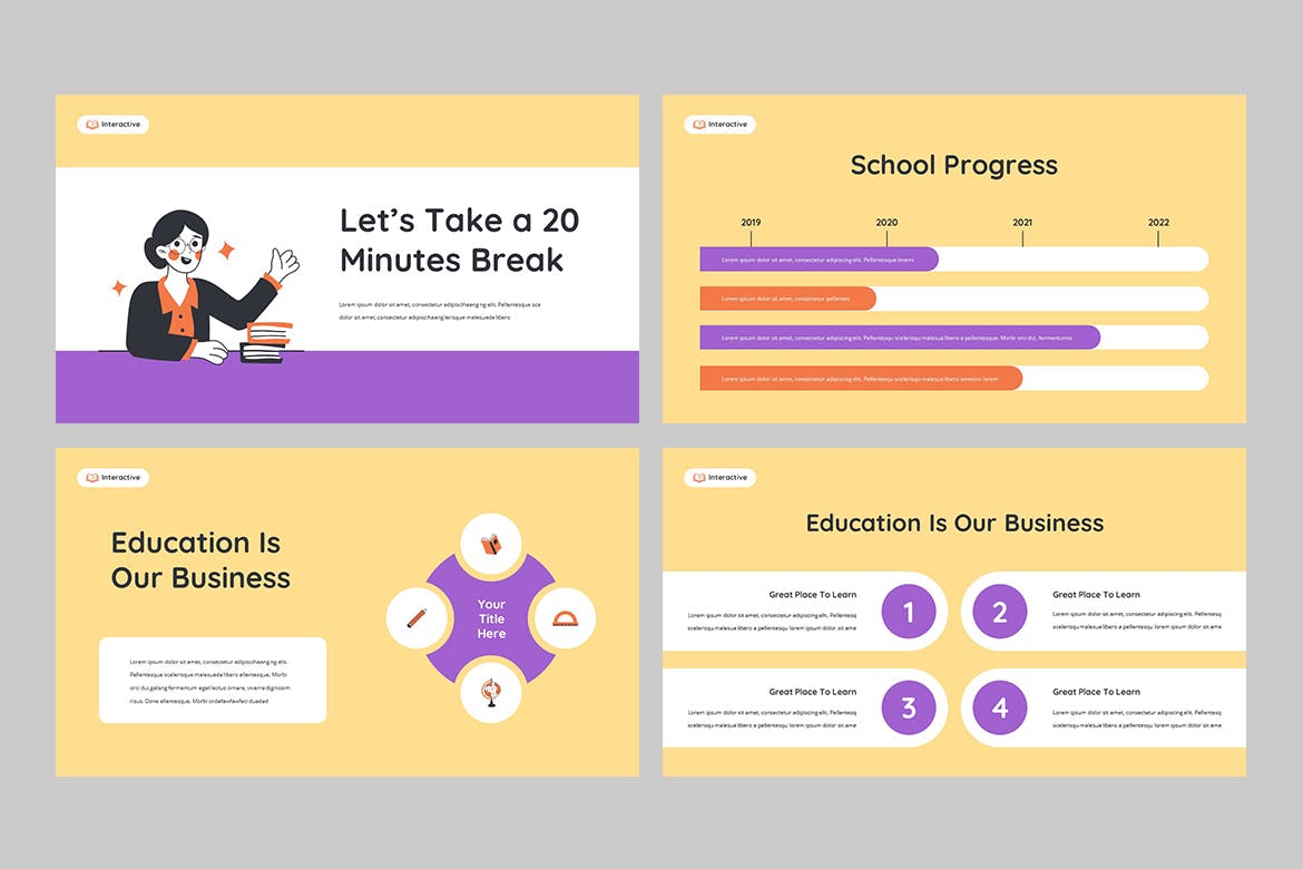 学校教育PPT幻灯片设计模板 Education Powerpoint Template 幻灯图表 sucaiwan.com
