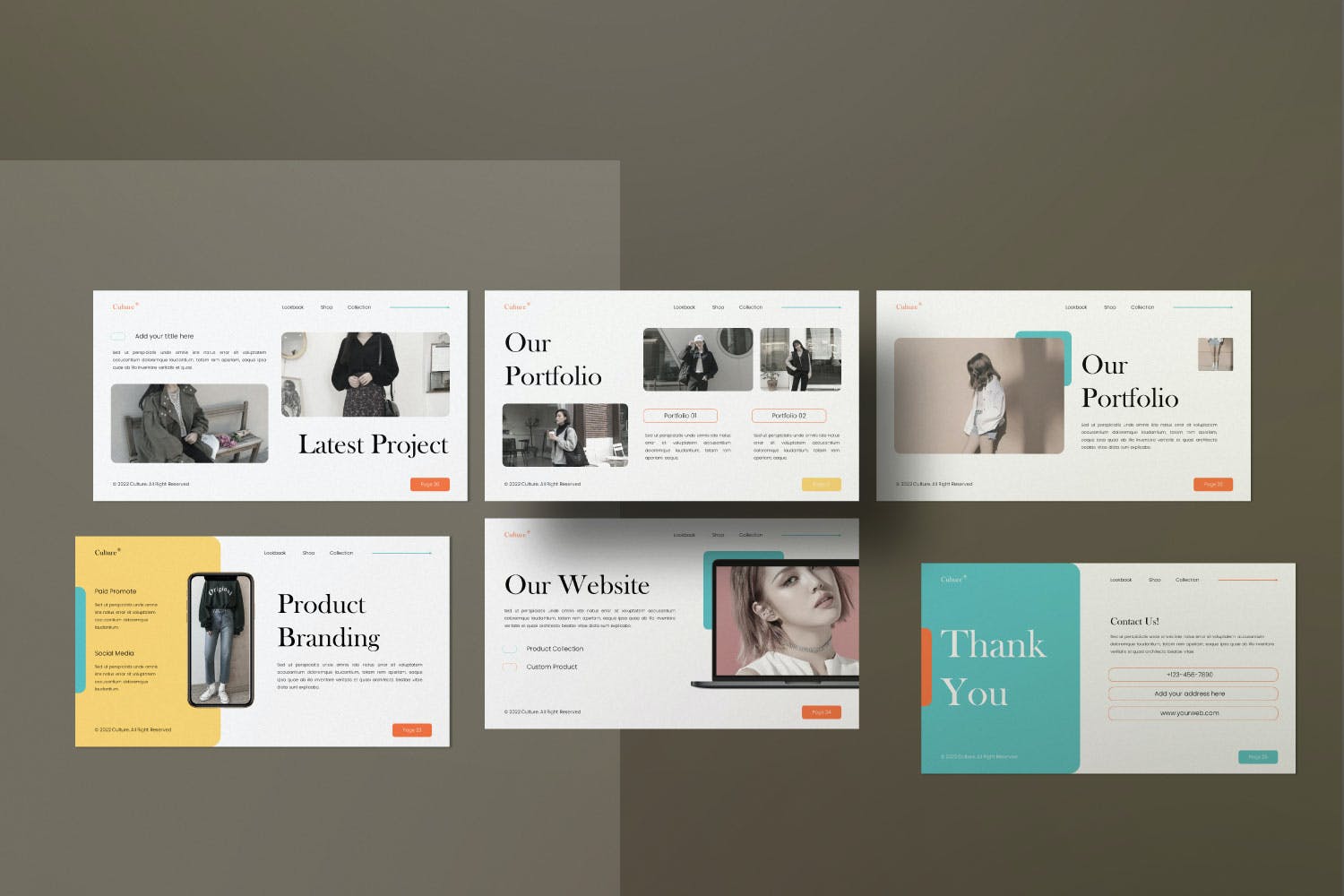 文化品牌时尚PPT幻灯片设计模板 Culture Brand Fashion Presentation Powerpoint 幻灯图表 sucaiwan.com