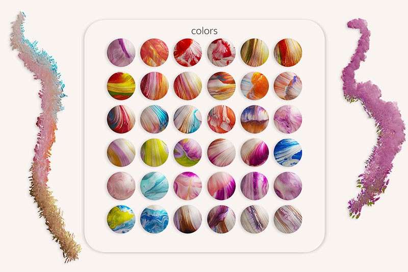 200+卡通数字板绘混合器笔刷套装+视频教程 笔刷资源 sucaiwan.com