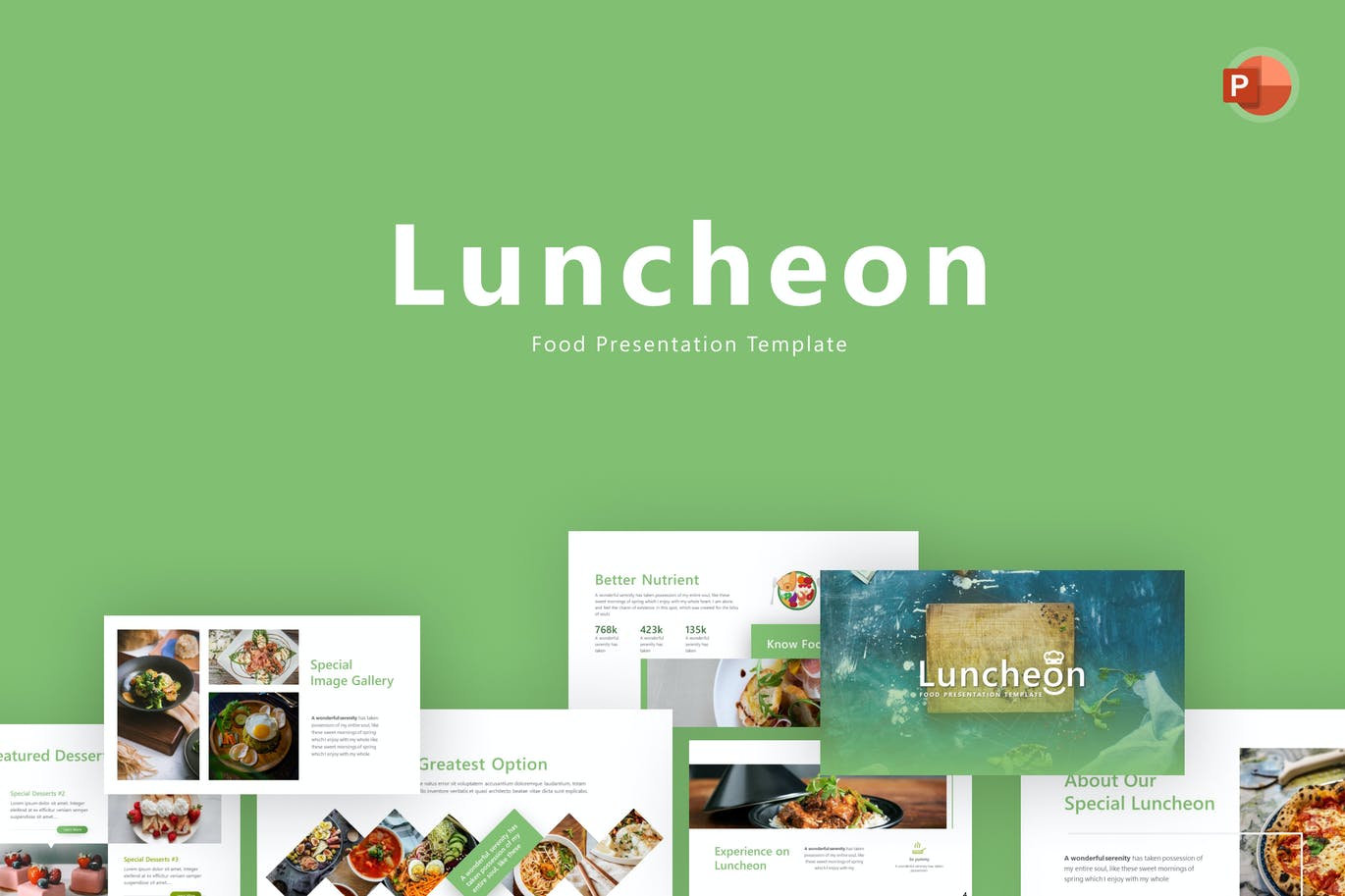午餐食品PPT设计模板 Luncheon Food PowerPoint Template 幻灯图表 第1张-素材湾丨精选海外优质设计素材资源 午餐食品PPT设计模板 Luncheon Food PowerPoint Template 幻灯图表 sucaiwan.com
