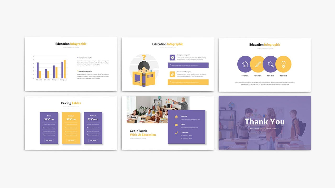 学校课堂教育PPT模板 EDUCATION – Powerpoint Template 幻灯图表 sucaiwan.com