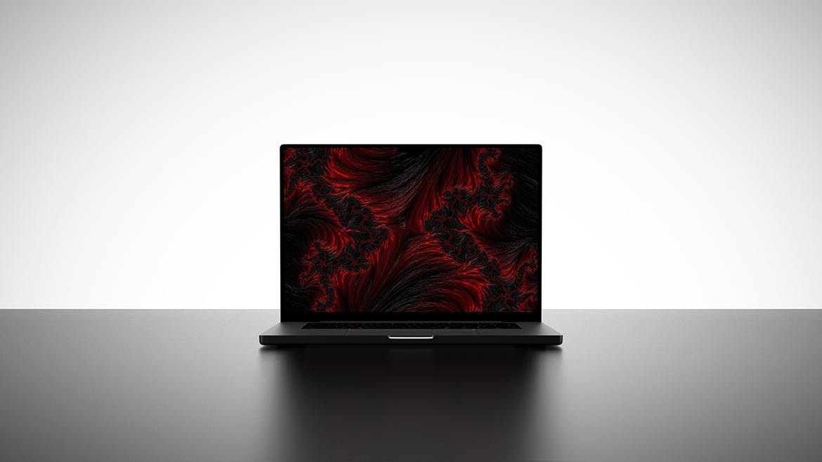 深色笔记本电脑屏幕UI样机 Laptop Screen Mockup 样机素材 sucaiwan.com