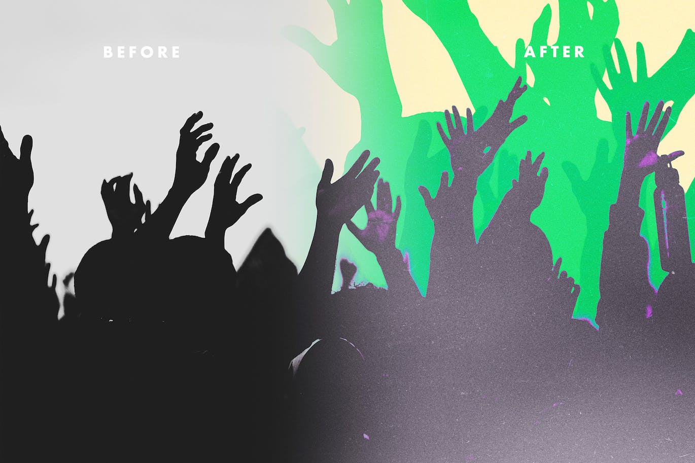 霓虹灯负极照片效果PS图层样式 Neon Negative Photo Effect 插件预设 sucaiwan.com