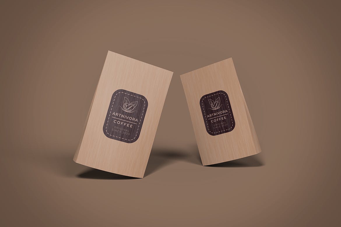 咖啡豆站立袋包装设计样机 Standing Pouch Mockup 样机素材 sucaiwan.com