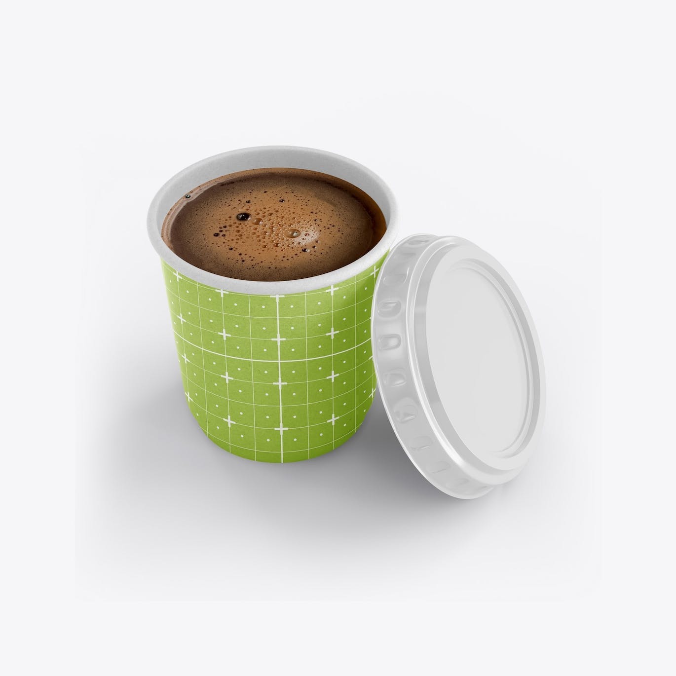 盖子纸咖啡杯品牌包装设计样机套装 Set Paper Coffee Cup With Sleeve Mockup 样机素材 sucaiwan.com