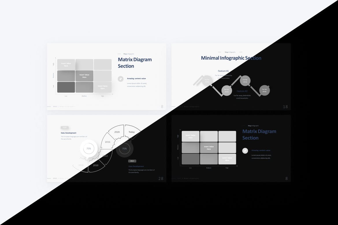 矩阵简约信息图表PPT素材 Matrix & Minimal Infographic PowerPoint Template 幻灯图表 第3张-素材湾丨精选海外优质设计素材资源 矩阵简约信息图表PPT素材 Matrix & Minimal Infographic PowerPoint Template 幻灯图表 sucaiwan.com