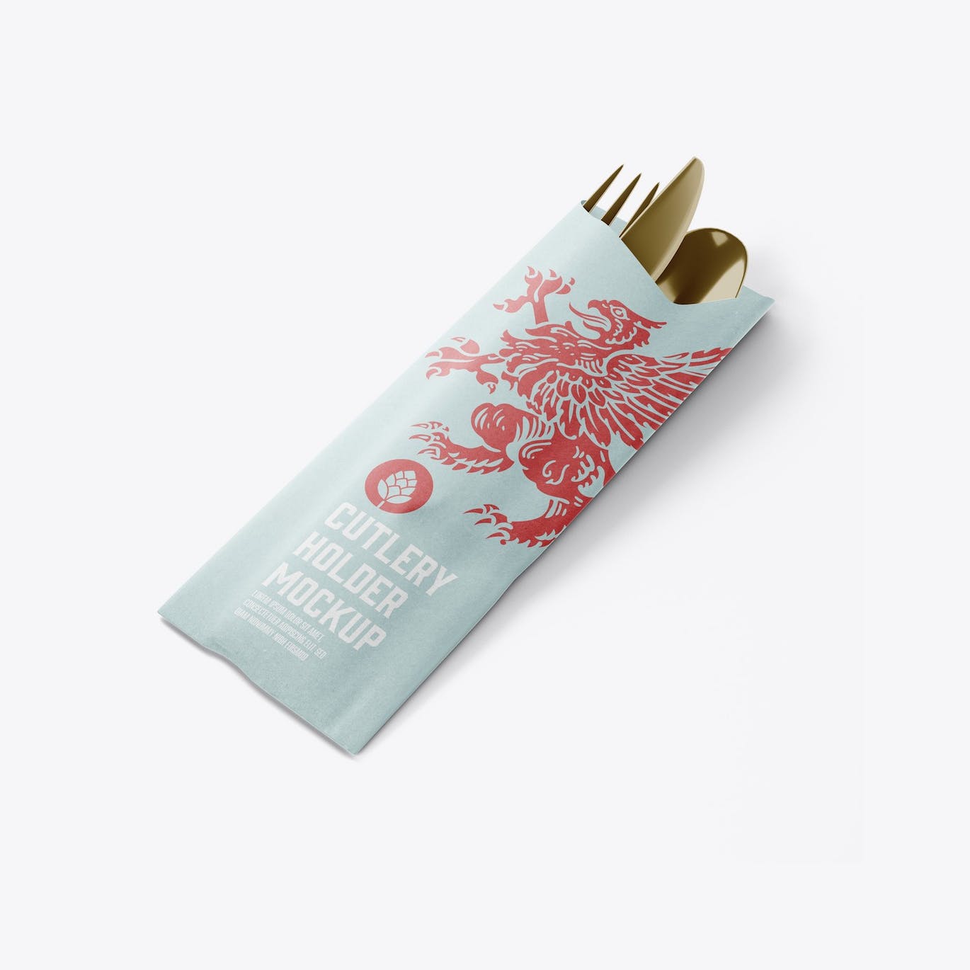 餐具套餐纸袋包装设计样机 Set Cutlery Holders Mockup 样机素材 sucaiwan.com