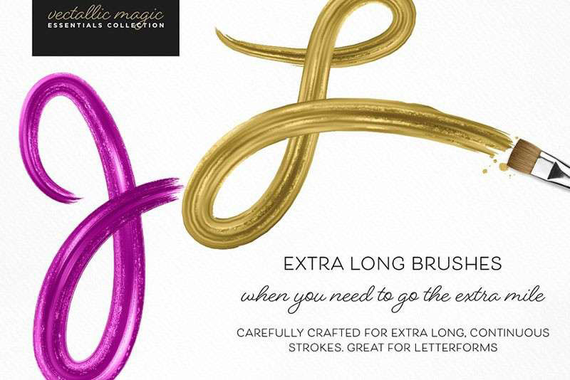 Illustrator漂亮的金漆画笔 笔刷资源 sucaiwan.com