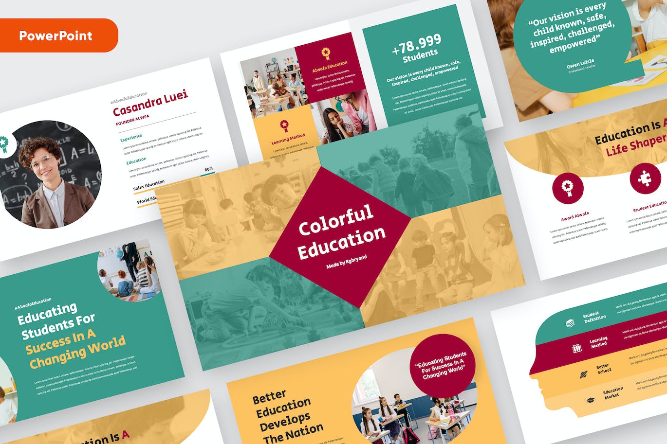 教育宣传PPT幻灯片模板下载 ALWAFA – Education Kids Powerpoint 幻灯图表 sucaiwan.com