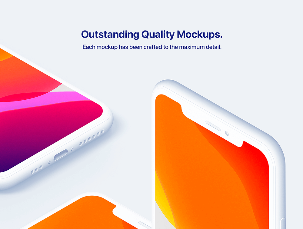 20 个iPhone 11 Pro手机粘土样机 样机素材 sucaiwan.com