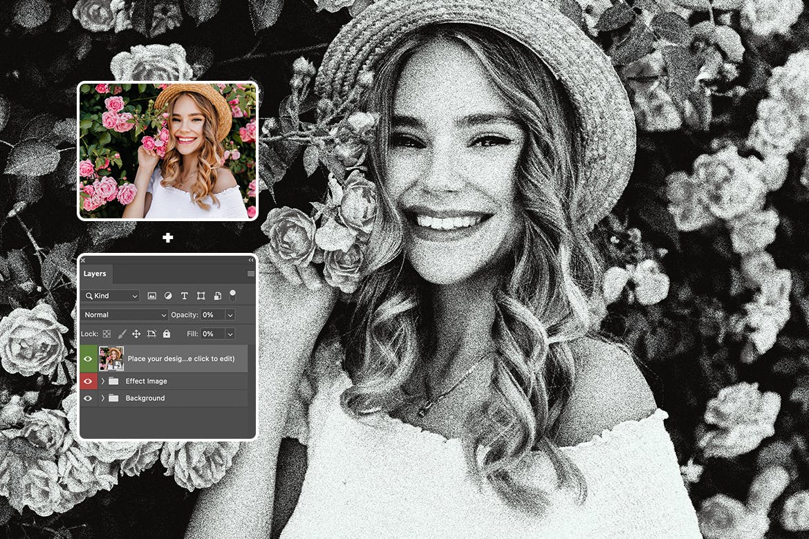 打印失真照片效果ps图层样式 Print Distortion photo effect 插件预设 sucaiwan.com