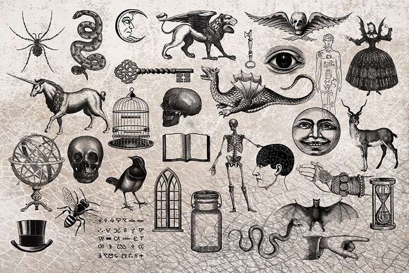 复古魔法元素Procreate笔刷 笔刷资源 sucaiwan.com