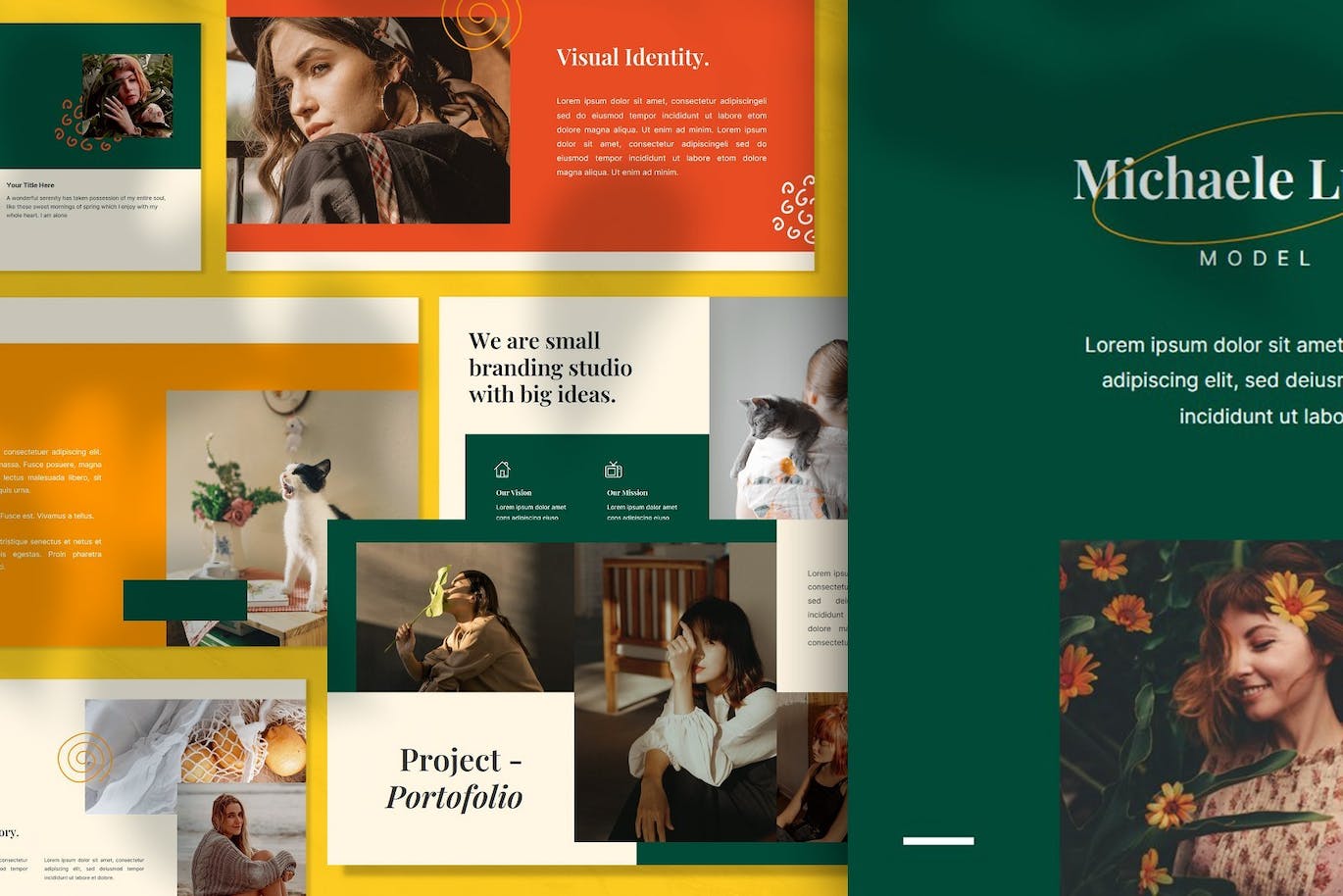 创意时尚宣传材料Powerpoint模板 Angelish – Creative Fashion Angelish Powerpoint 幻灯图表 sucaiwan.com