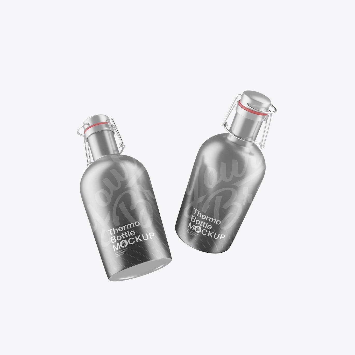 金属热水瓶包装设计样机 Thermo Bottle Mockup 样机素材 sucaiwan.com