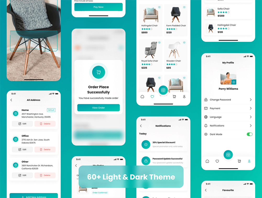 家具店应用程序UI套件 APP UI sucaiwan.com