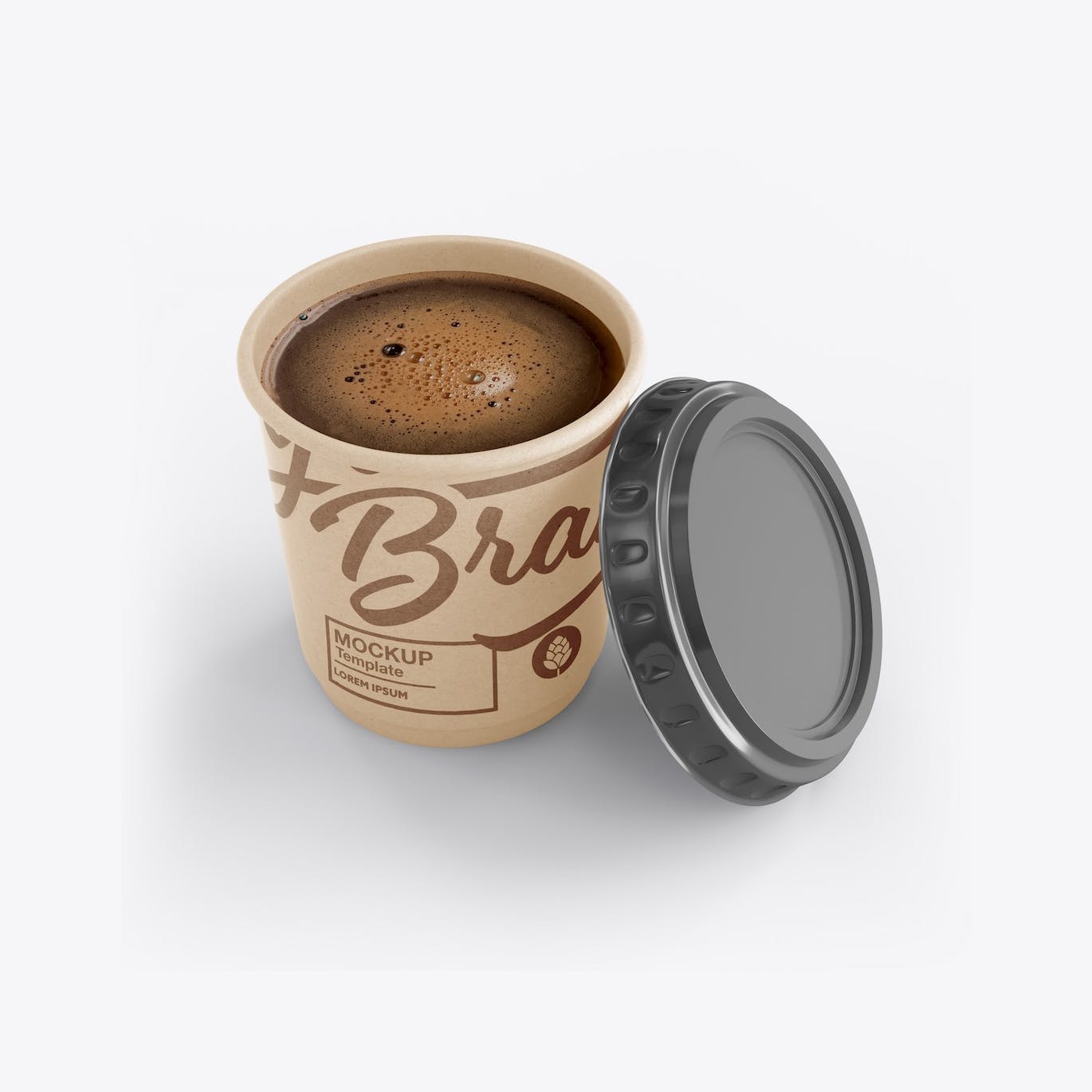 盖子纸咖啡杯品牌包装设计样机套装 Set Paper Coffee Cup With Sleeve Mockup 样机素材 sucaiwan.com
