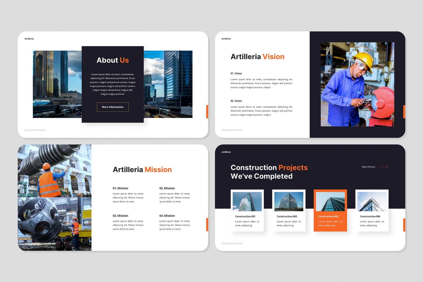 建筑和工业PowerPoint演示文稿模板 Artilleria – Construction Powerpoint Template 幻灯图表 第4张-素材湾丨精选海外优质设计素材资源 建筑和工业PowerPoint演示文稿模板 Artilleria – Construction Powerpoint Template 幻灯图表 sucaiwan.com