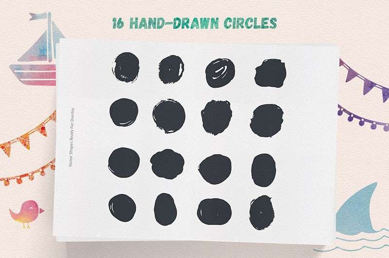 水彩墨迹艺术效果AI+PS笔刷套件 笔刷资源 sucaiwan.com