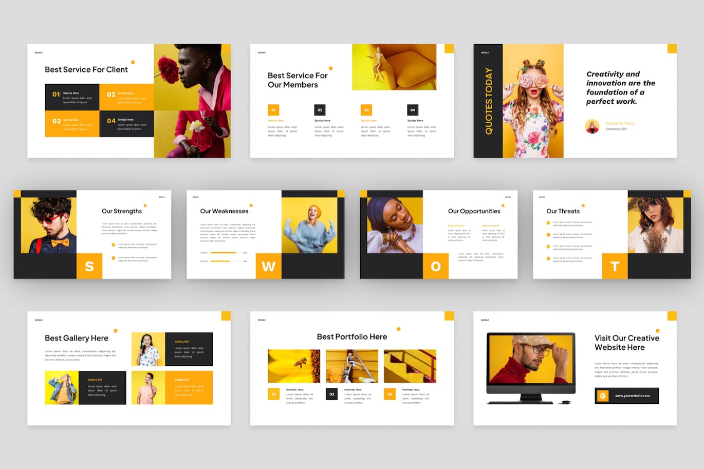 创意多彩演示文稿PPT模板 Bizgaz – Creative Colorful Powerpoint Template 幻灯图表 sucaiwan.com