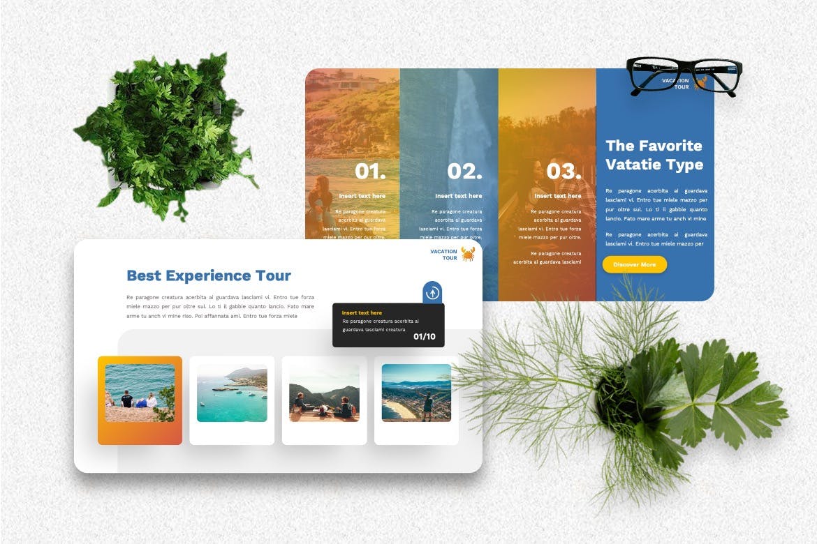 度假假期PPT幻灯片模板素材 Vatatie – Vacation Powerpoint Template 幻灯图表 sucaiwan.com