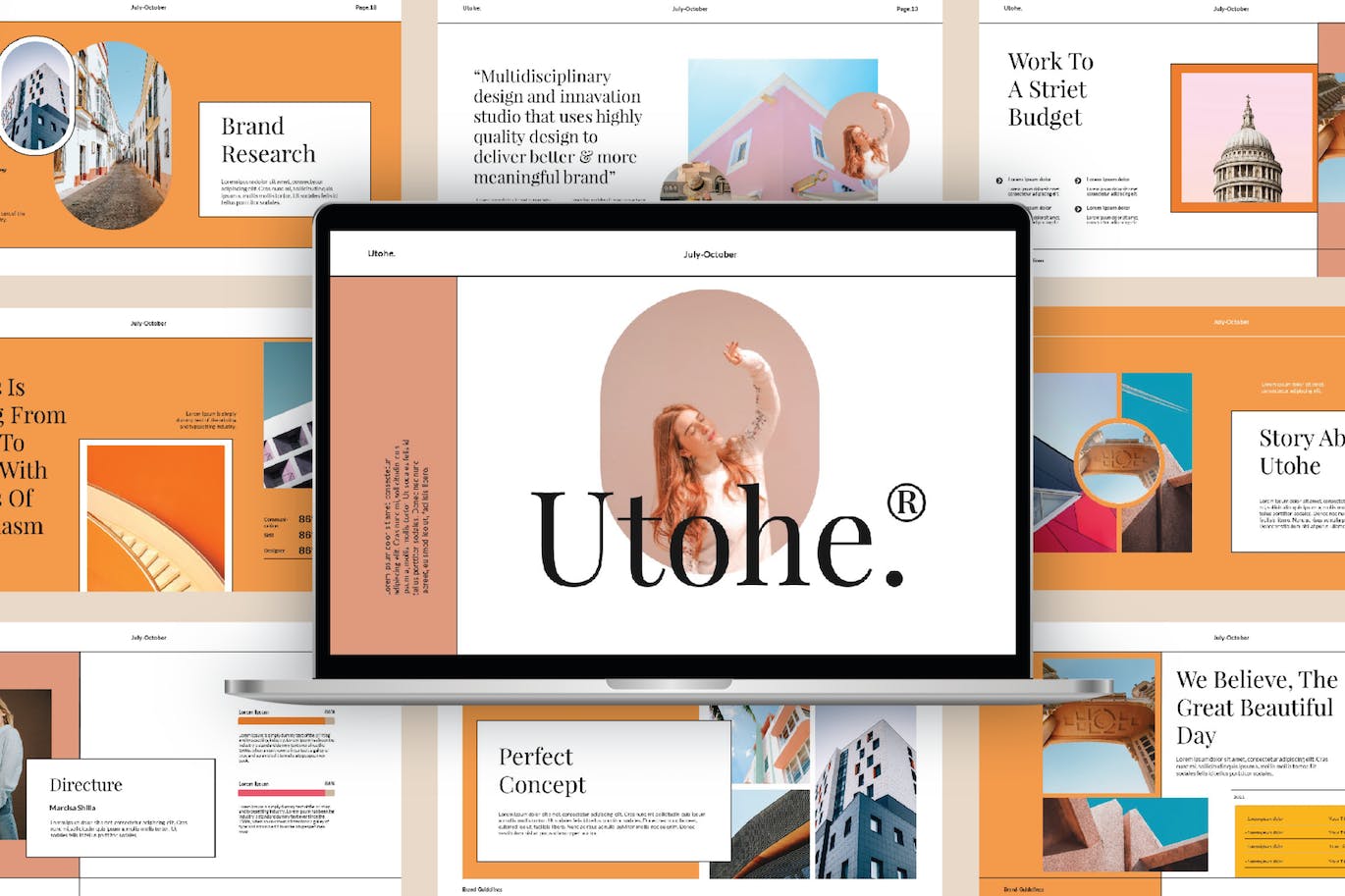 多用途公司演示PPT文稿 Utohe Powerpoint Template 幻灯图表 sucaiwan.com