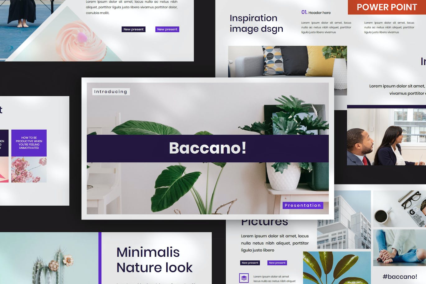 工作报告PPT幻灯片模板 Baccano PowerPoint 幻灯图表 sucaiwan.com