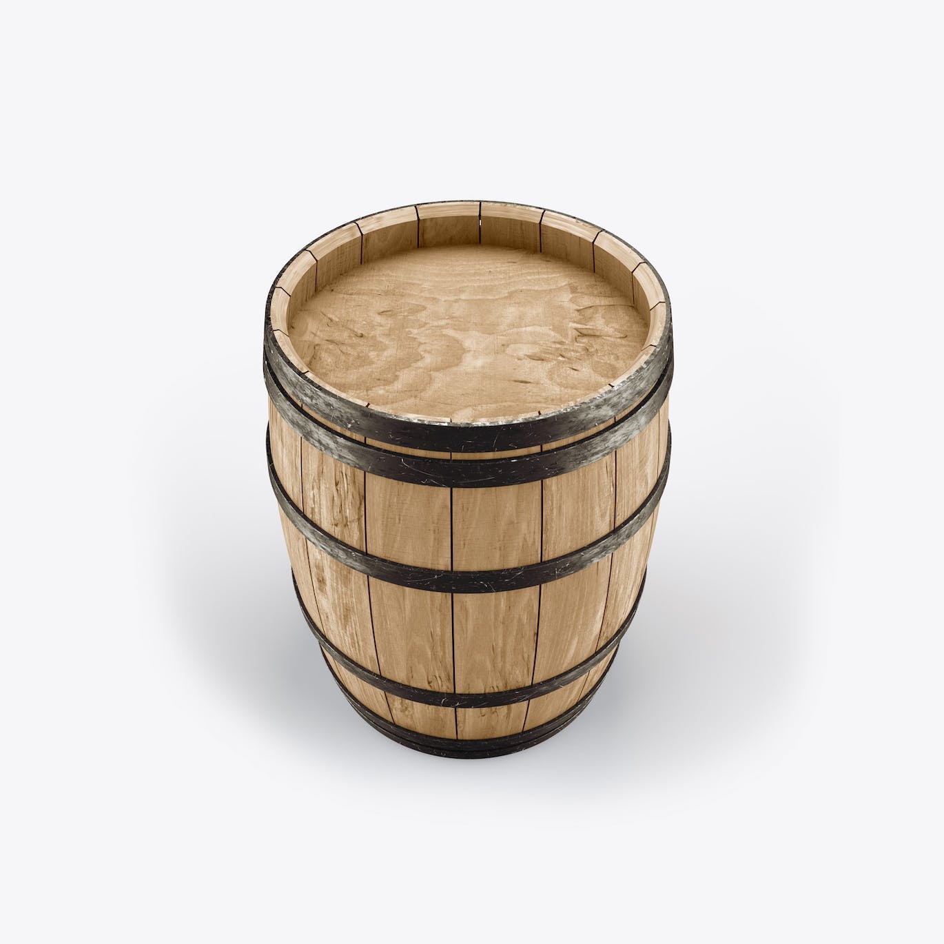 木桶酒桶Logo设计样机 Set Wooden Barrels Mockup 样机素材 sucaiwan.com