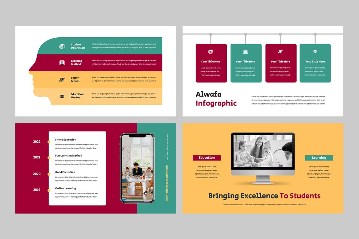 教育宣传PPT幻灯片模板下载 ALWAFA – Education Kids Powerpoint 幻灯图表 sucaiwan.com