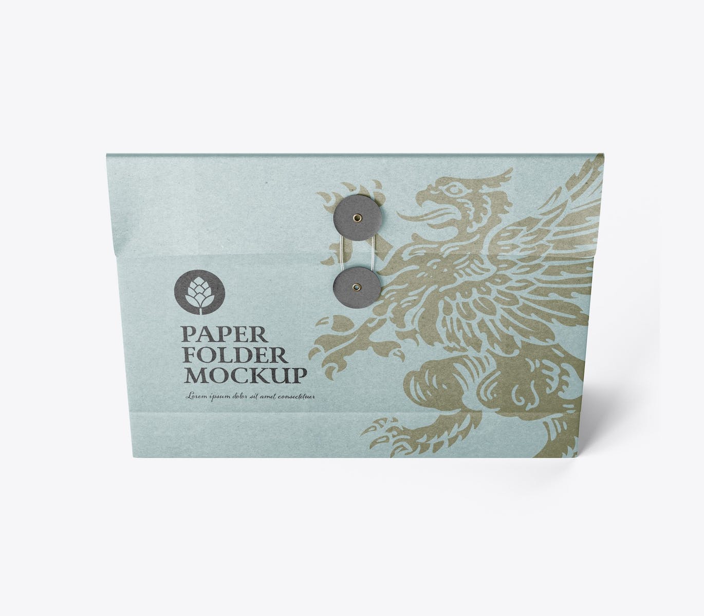 绕绳纸文件袋夹设计样机 Kraft Folder with Bow mockup 样机素材 sucaiwan.com