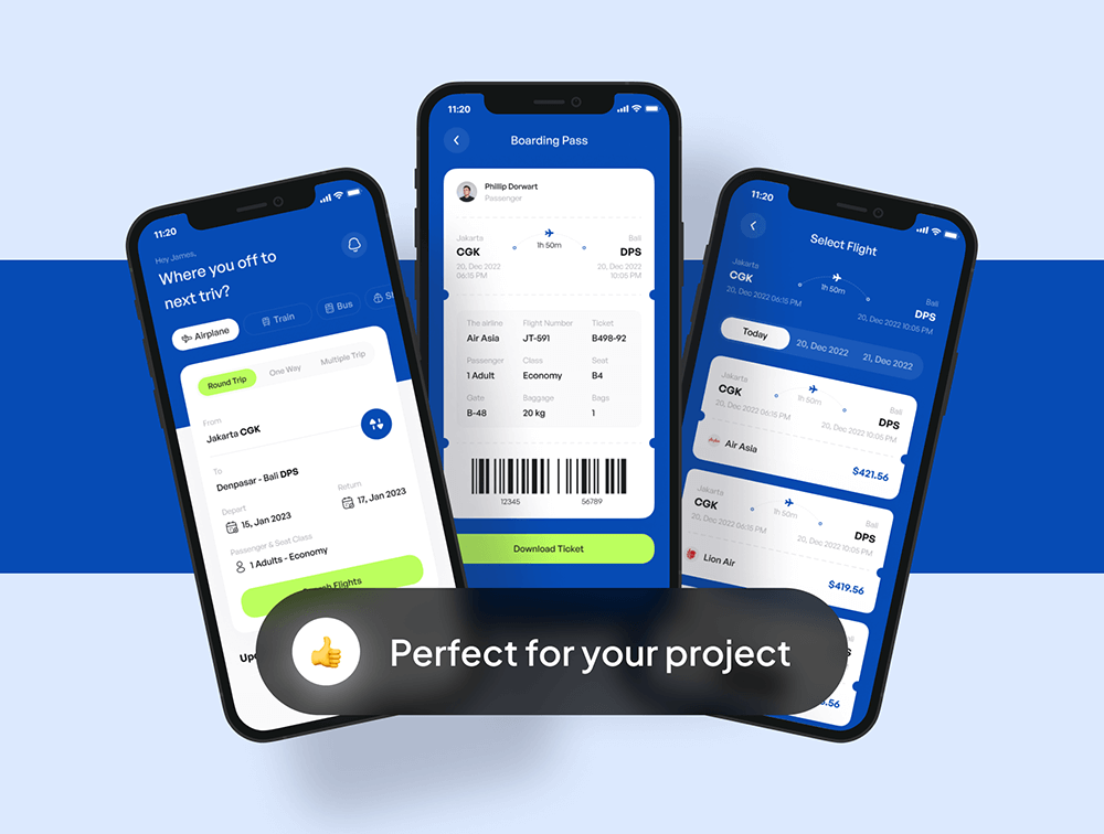 航班预订App应用程序UI套件 APP UI sucaiwan.com