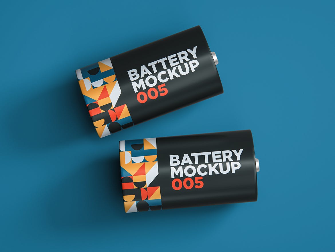 圆形电池包装设计样机v5 Battery Mockup 005 样机素材 sucaiwan.com