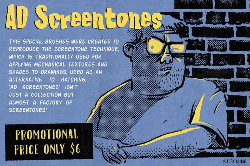 100个漫画复古纹理PS笔刷 笔刷资源 sucaiwan.com