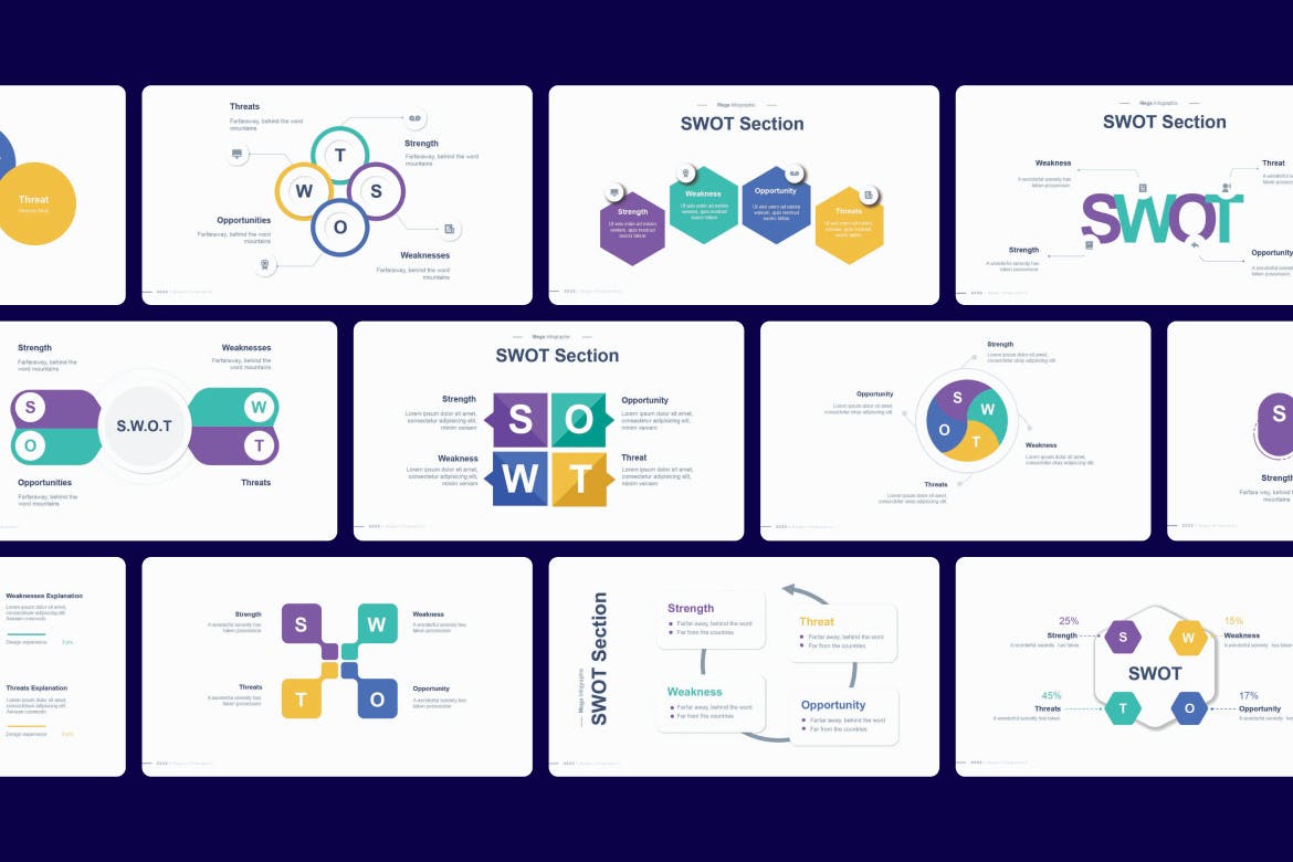 SWOT集合信息图表素材 SWOT Collection Infographic Asset Illustrator 幻灯图表 第3张-素材湾丨精选海外优质设计素材资源 SWOT集合信息图表素材 SWOT Collection Infographic Asset Illustrator 幻灯图表 sucaiwan.com