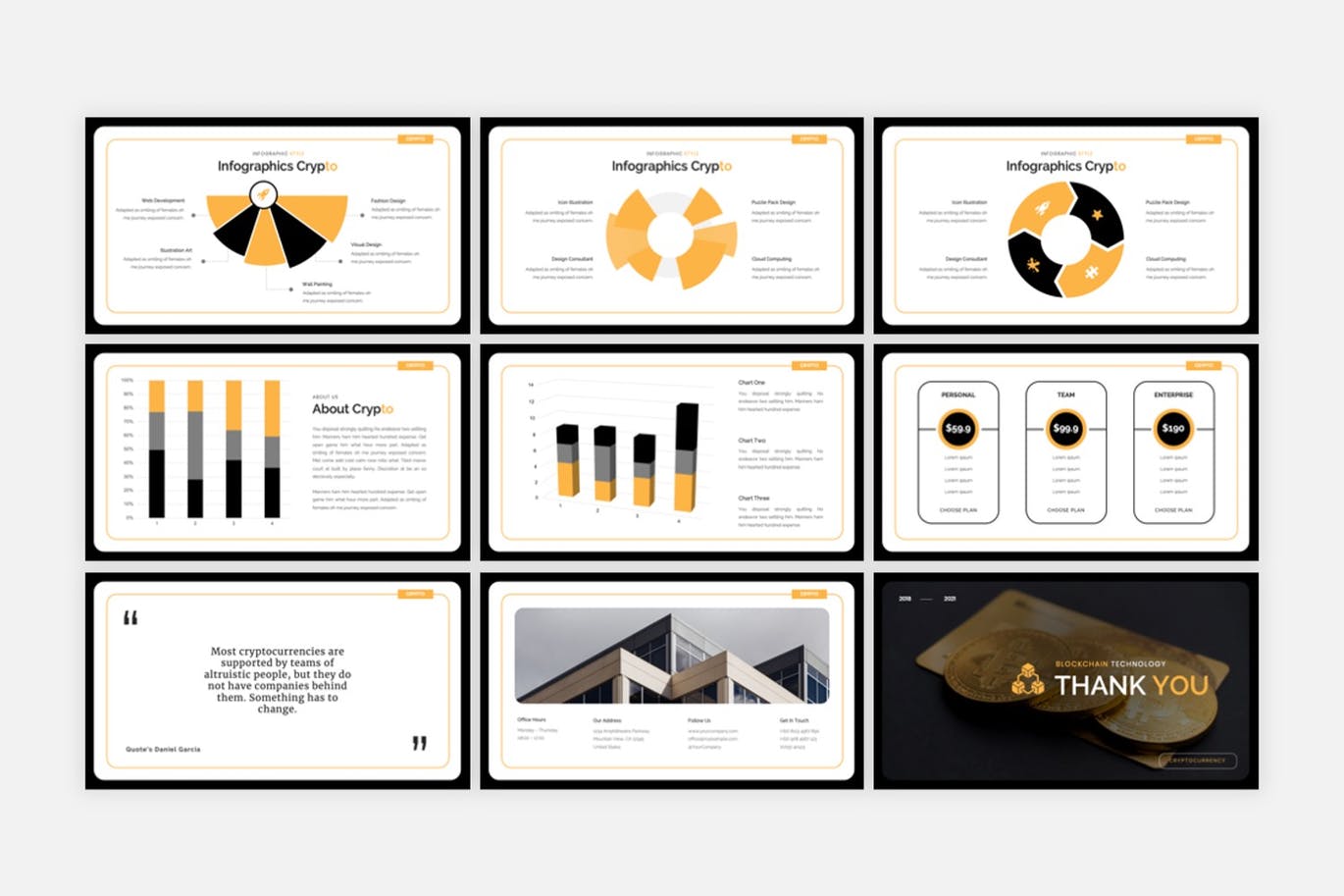 数字货币推广PPT设计模板 Crypto – Cryptocurrency PowerPoint Template 幻灯图表 sucaiwan.com