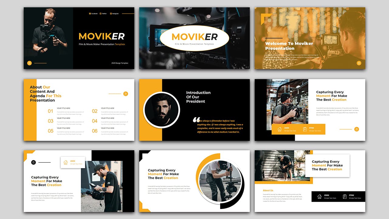 影视和电影制作PowerPoint演示模板 Moviker – Film & Movie Maker PowerPoint Template 幻灯图表 第6张-素材湾丨精选海外优质设计素材资源 影视和电影制作PowerPoint演示模板 Moviker – Film & Movie Maker PowerPoint Template 幻灯图表 sucaiwan.com