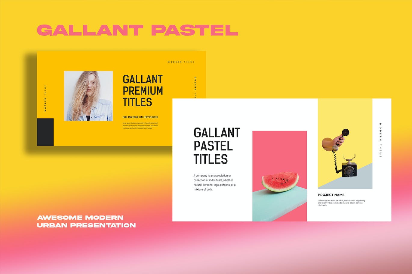 Lookbook作品集PPT模板 Gallant Pastel Lookbook Powerpoint 幻灯图表 sucaiwan.com