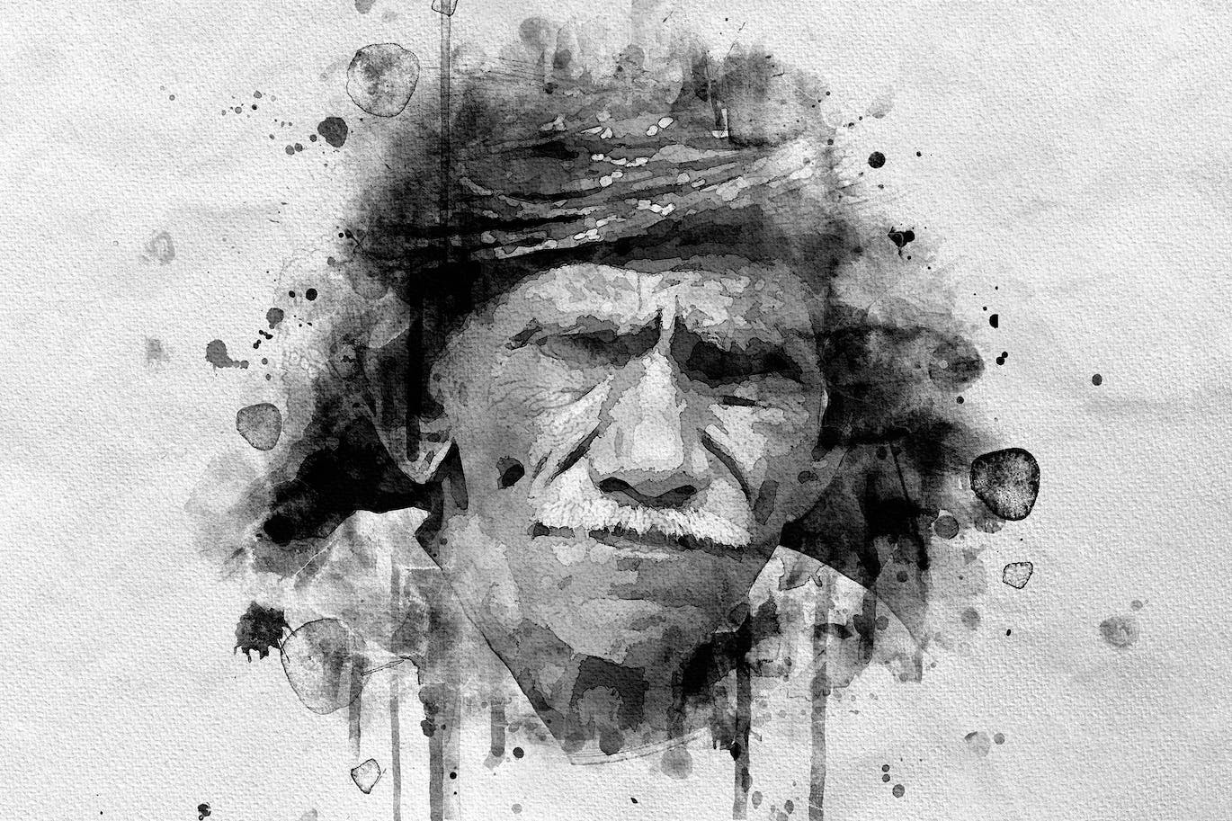 泼墨照片效果PS图层样式 Ink Splatter Photo Effect 插件预设 sucaiwan.com