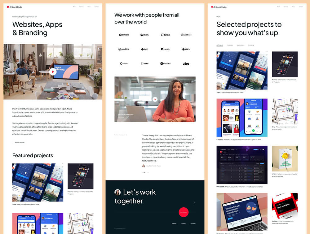 高级设计服务机构网站Figma + Bootstrap模板 APP UI sucaiwan.com