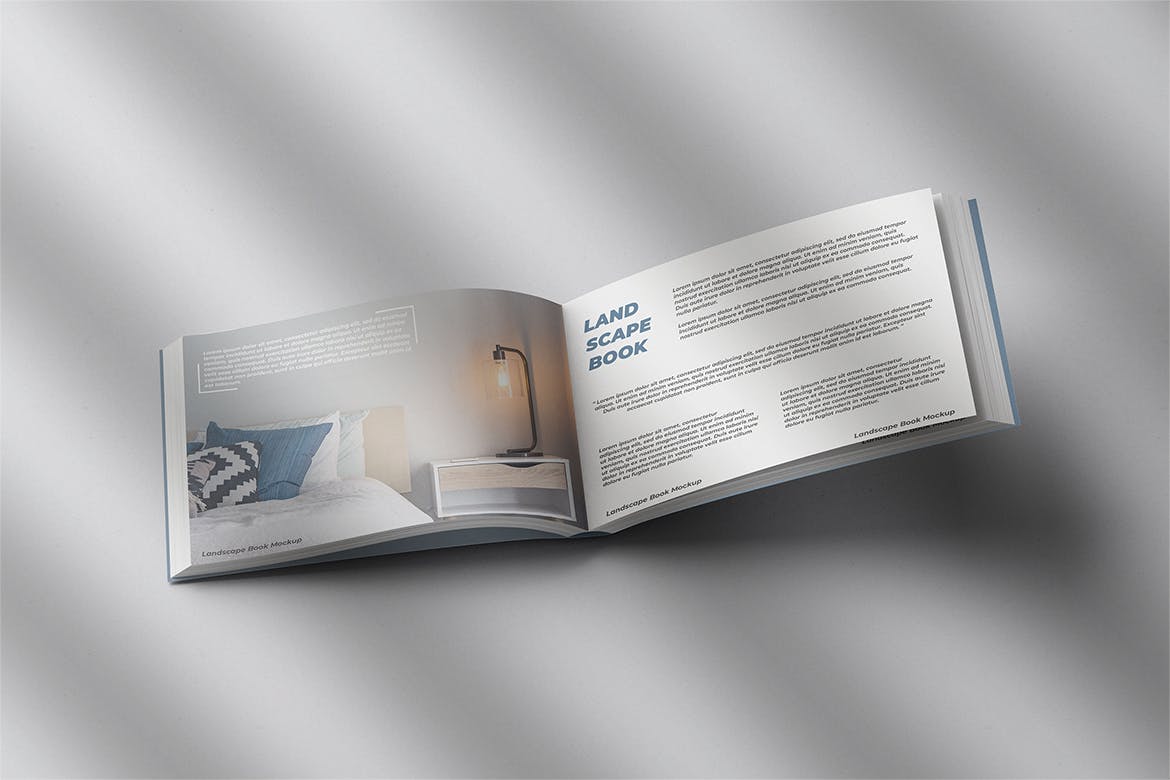 横版宣传册书籍样机模板 Landscape Book Mockup 样机素材 sucaiwan.com