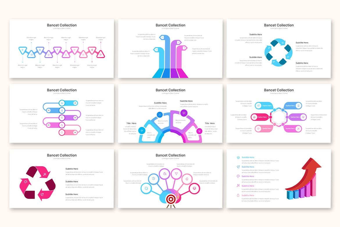 银行数据信息图表Powerpoint模板 Bancet Infographic – Powerpoint Template 幻灯图表 sucaiwan.com