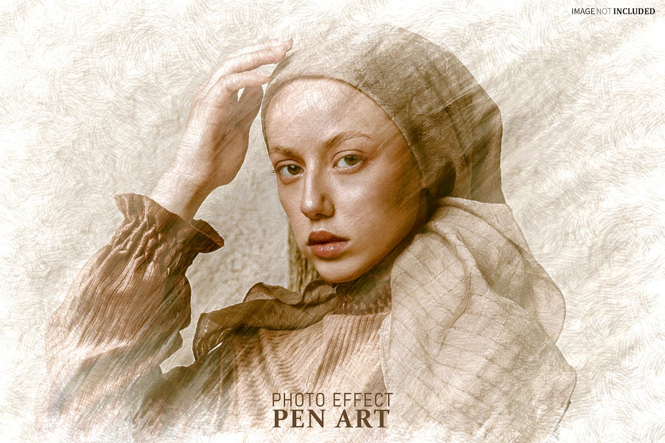 钢笔艺术照片特效PS图层样式 Pen Art Photo Effect 插件预设 sucaiwan.com