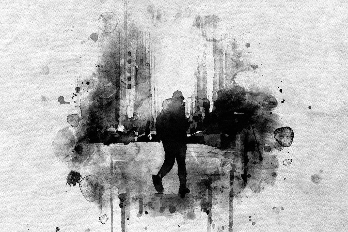 泼墨照片效果PS图层样式 Ink Splatter Photo Effect 插件预设 sucaiwan.com