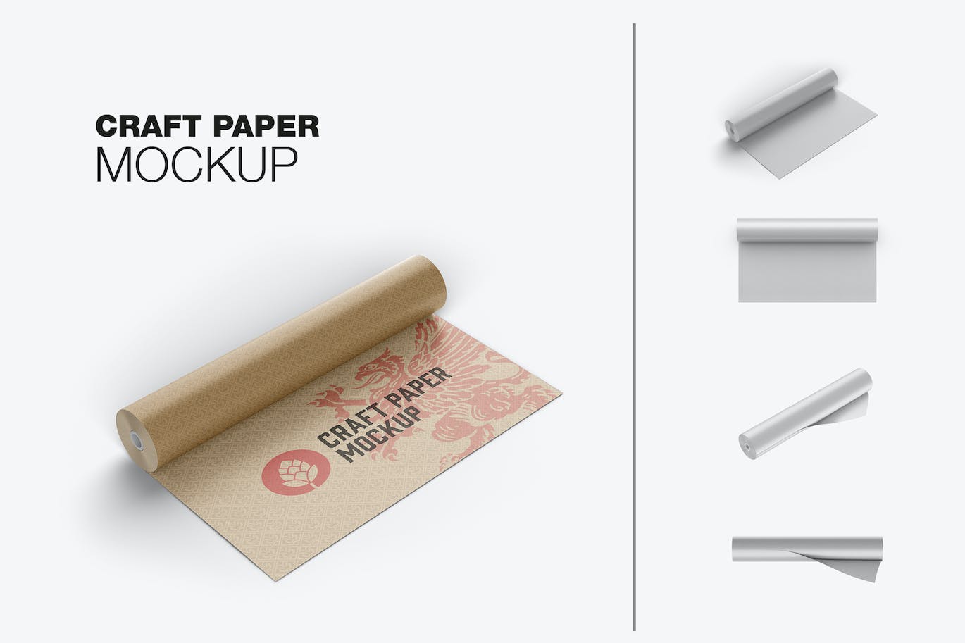 纸卷图案Logo设计样机 Paper Roll Mockup 样机素材 sucaiwan.com